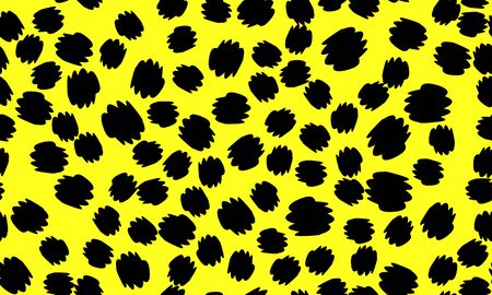 Leopard Print Design. Yellow Color. Animal Pattern. Leopard Print Seamless. Panther Skin. Retro Seamless Pattern. Spotted Fur Texture. Animal Print Leopard. Vector Illustration.のイラスト素材