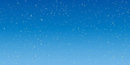 Snow Night. White Snowflakes On Dark Sky. Vector Illustration. Falling Snow Background.のイラスト素材