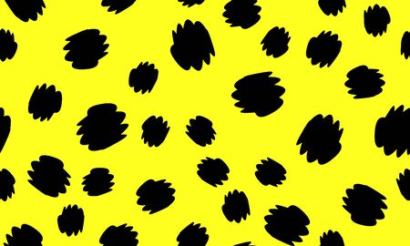 Leopard Print Design. Yellow Color. Animal Pattern. Leopard Print Seamless. Panther Skin. Retro Seamless Pattern. Spotted Fur Texture. Animal Print Leopard. Vector Illustration.のイラスト素材