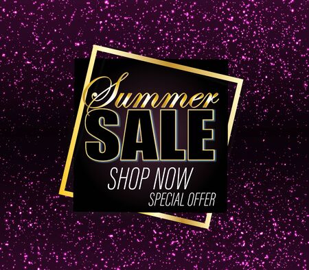 Sale Background. Gold Glitter Banner. Shine Backdrop. Sale Sign. Shining Confetti. Glittering Particles. Black Friday Sale. Sparkle Background. Vector.のイラスト素材