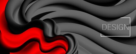Red Gradient. Ink Liquid. 3d Wave. Fluid Color. Flow Wave. Luxury Background. Vibrant Design. Liquid Color. Dark Red Background. Fluid Poster. Abstract Flow. Vibrant Color.のイラスト素材