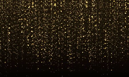 Gold Glitter Texture. Golden Abstract Particles. Sparkle Background. Vector Illustration. Sparkling Gold. Shimmer Black. Gold Glitter Confetti.のイラスト素材