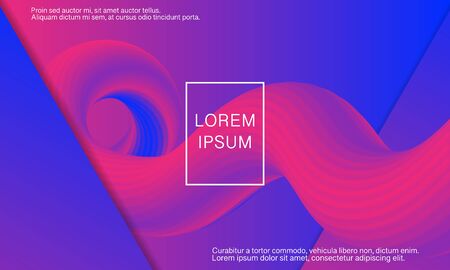 Fluid shape. Abstract flow. Trendy poster. Colorful futuristic gradient. Geometric background. 3d fluid banner.のイラスト素材