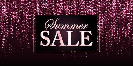 Sale Background. Gold Glitter Banner. Shine Backdrop. Sale Sign. Shining Confetti. Glittering Particles. Black Friday Sale. Sparkle Background. Vector.のイラスト素材