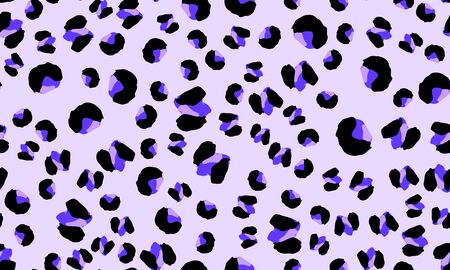 Leopard Print Design. Purple Color. Animal Pattern. Leopard Print Seamless. Panther Skin. Retro Seamless Pattern. Spotted Fur Texture. Animal Print Leopard. Vector Illustration.のイラスト素材