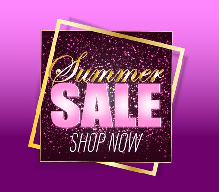 Sale Background. Gold Glitter Banner. Shine Backdrop. Sale Sign. Shining Confetti. Glittering Particles. Black Friday Sale. Sparkle Background. Vector.のイラスト素材