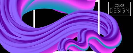 Vibrant Design. Liquid Color. Fluid Background. Colorful Futuristic Poster. Abstract Flow. Vibrant Color. Trendy Poster. Colorful Gradient. Ink Liquid. 3d Wave. Fluid Colors. Flow Wave.のイラスト素材