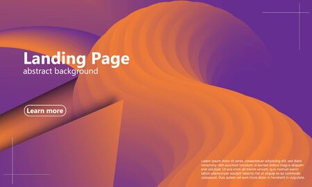 Landing page. Fluid shape. Abstract flow. Trendy poster. Colorful futuristic gradient. Geometric background. 3d fluid banner.のイラスト素材