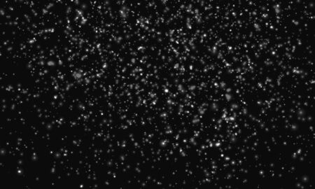 Snow Night. White Snowflakes On Dark Sky. Vector Illustration. Falling Snow Background.のイラスト素材