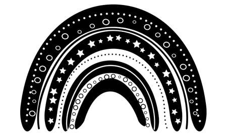 Monochrome rainbow isolated on a white background.のイラスト素材