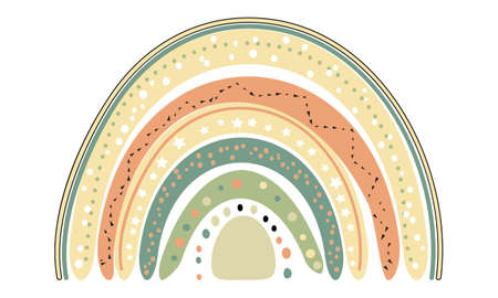 Cute rainbow. Scandinavian style. Vector. Cartoon rainbowのイラスト素材