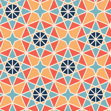 Arabesque seamless mosaic pattern. Morocco mosaic abstract background.のイラスト素材