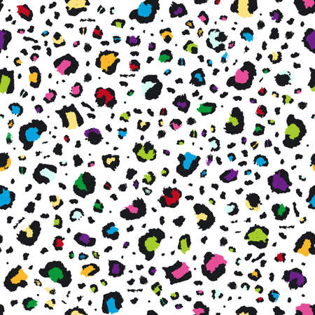 Leopard seamless pattern. Jaguar, leopard, cheetah, fur imitation. Multicolor seamless camouflage background.のイラスト素材
