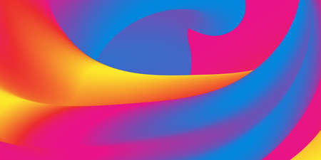 Colorful Gradient. 3d Fluid Wave. Vibrant Color. Liquid background.のイラスト素材