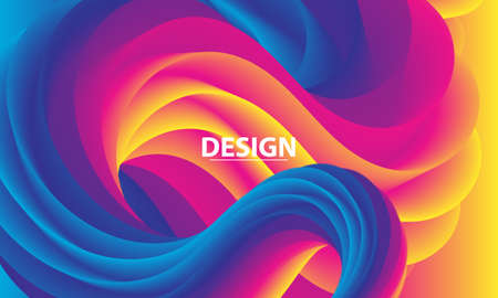 Color Background. Fluid Poster. Flow Wave. Colorful gradient. Vector.のイラスト素材