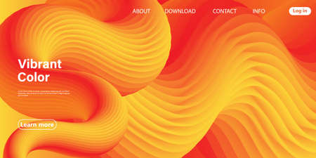 3d Poster. Abstract Flow. Red, Yellow Colors. Vector.のイラスト素材