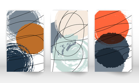 Set of geometric shapes. Hand drawn watercolor effect design elements. Modern art print. Contemporary design with doodle shapes.のイラスト素材
