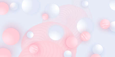 Abstract design. Fluid pattern. Pink, white balls.のイラスト素材