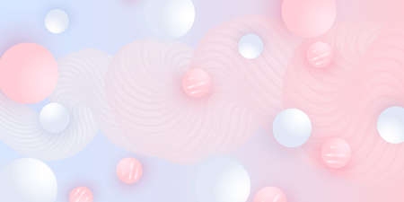 Abstract design. Fluid pattern. Pink, white balls. Vector.のイラスト素材