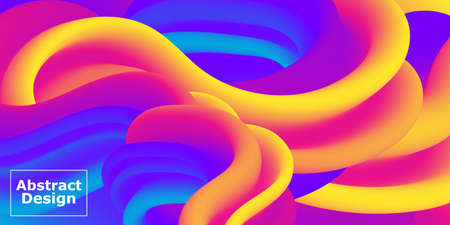 Fluid Flow. Rainbow Background. Summer Poster. Abstract cover.のイラスト素材