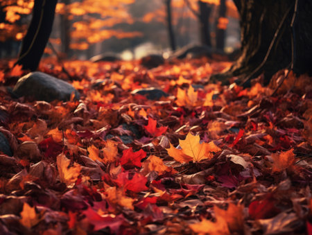 Autumn background. Bright colors. Fall colorful wallpaper.の素材