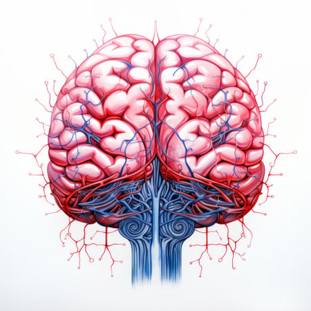 Human brain on white background. Abstract concept art background.の素材