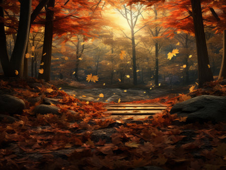 Autumn background. Bright colors. Fall colorful wallpaper.の素材
