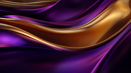 Bright draped silk backdrop. Satin luxury curtain background. Shiny liquid fabric. Soft folds, wavy lines, ripple effect.の素材