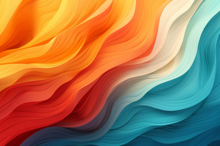 Fluid background. Colored modern canvas with blue, orange and turquoise colors.の素材