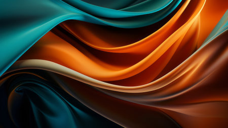 Bright draped silk backdrop. Satin luxury curtain background. Shiny liquid fabric. Soft folds, wavy lines, ripple effect.の素材
