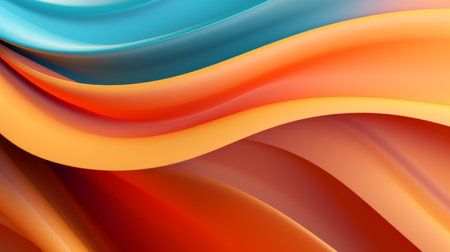 Fluid background. Colored modern canvas with blue, orange and turquoise colors.の素材
