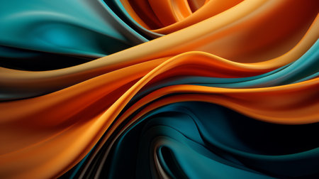 Bright draped silk backdrop. Satin luxury curtain background. Shiny liquid fabric. Soft folds, wavy lines, ripple effect.の素材