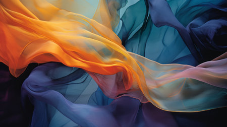 Colored modern canvas with swirls light violet and orange, light magenta and turquoise colors. Fluid background.の素材
