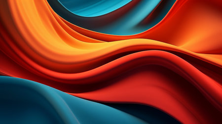 Fluid background. Colored modern canvas with blue, orange and turquoise colors.の素材