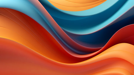 Fluid background. Colored modern canvas with blue, orange and turquoise colors.の素材
