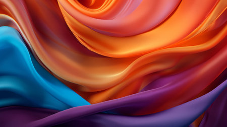 Colored modern canvas with swirls light violet and orange, light magenta and turquoise colors. Fluid background.の素材