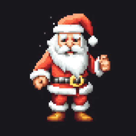 Santa Claus pixel art video game character. Pixel art, retro style, nostalgic and fun.の素材