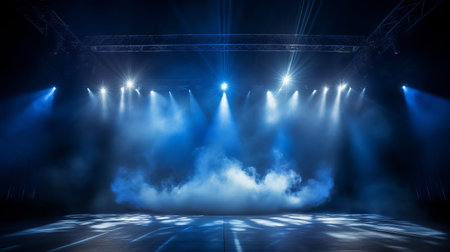 Stage Spotlight with Laser rays and smoke, Stage lights, Stage Scene, Stage Backgroundの素材