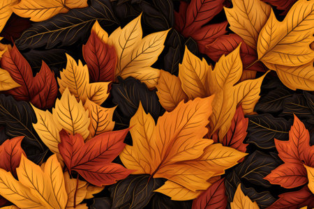 Autumn leaves colorful background. Bright colors.の素材