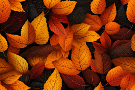 Autumn leaves colorful background. Bright colors.の素材