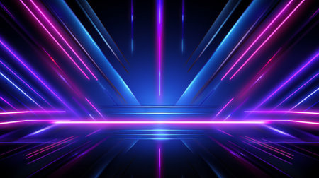 Glowing tunnel with colored light streaks. Modern futuristic background.の素材