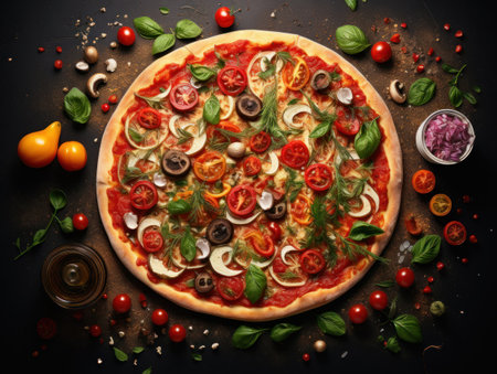 Delicious pizza with mushrooms and olives on white background, closeupの素材