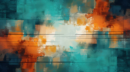 Abstract grunge background with blue, orange, yellow and brown colorsの素材