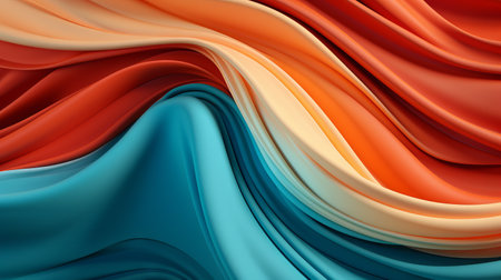 Bright draped silk backdrop. Satin luxury curtain background. Shiny liquid fabric. Soft folds, wavy lines, ripple effect.の素材