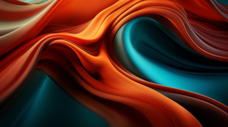 Bright draped silk backdrop. Satin luxury curtain background. Shiny liquid fabric. Soft folds, wavy lines, ripple effect.の素材