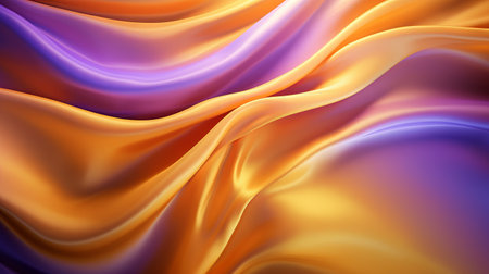 Bright draped silk backdrop. Satin luxury curtain background. Shiny liquid fabric. Soft folds, wavy lines, ripple effect.の素材