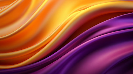 abstract background with smooth lines in purple, orange and yellow colorsの素材