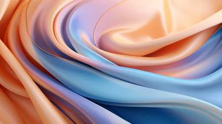Colored modern canvas with swirls light violet and orange, light magenta and turquoise colors. Fluid background.の素材