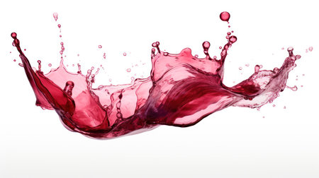 splash of red wine isolated on white background. 3d renderingの素材
