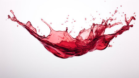 red wine splashing isolated on white background. 3d rendering.の素材